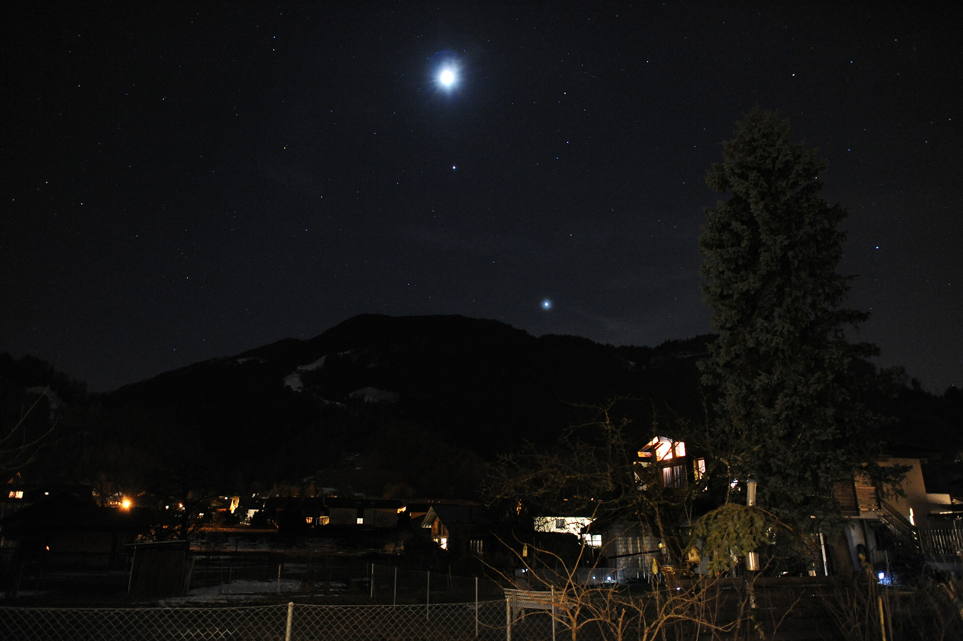 Mond, Venus, Jupiter