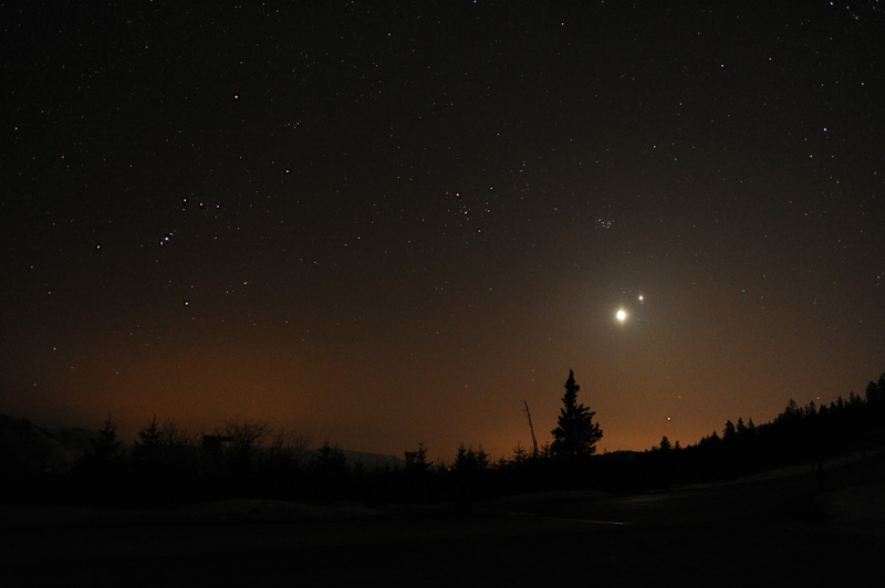 mond bei Venus und Jupiter