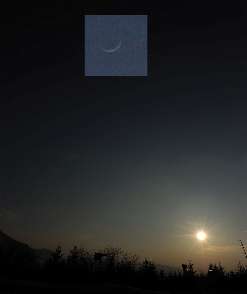 mond bei Venus und Jupiter
